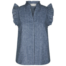 Indlæs billede til gallerivisning NEO NOIR Siona Emb Stripe Top Blue
