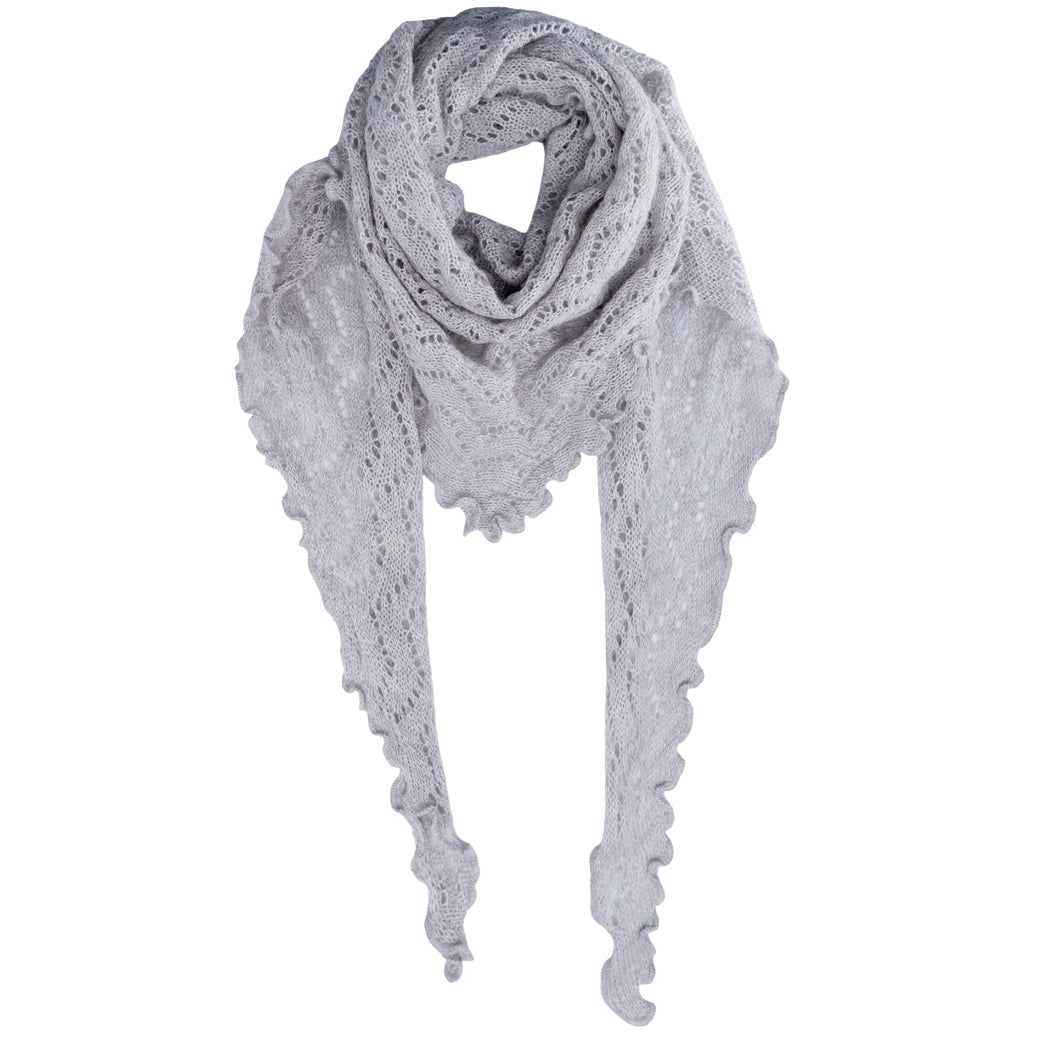 BLACK COLOUR Bcsiri Triangle Knitted Scarf Grey