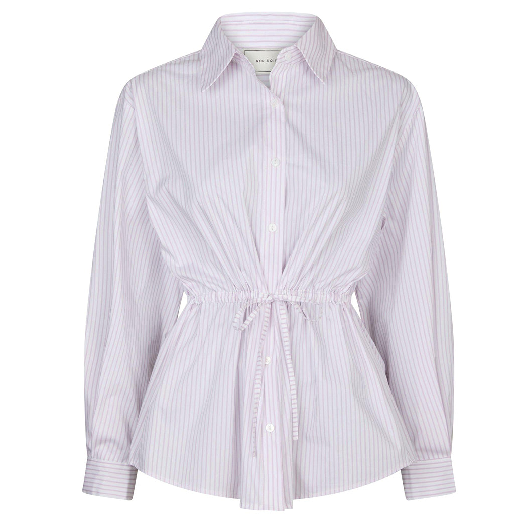 NEO NOIR Solei Small Stripe Shirt Light Pink