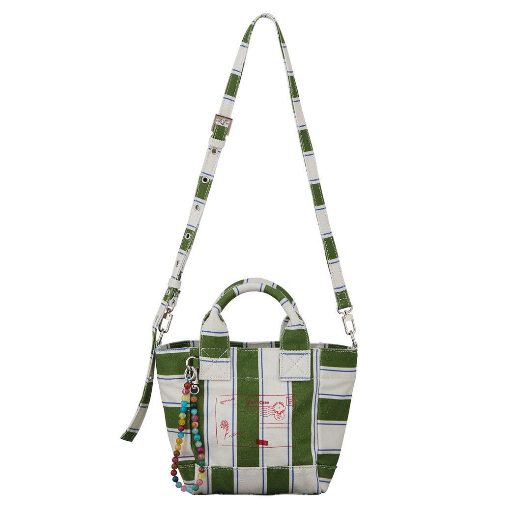 BECK SÖNDERGAARD Stripie Canvas Gabby Bag Green