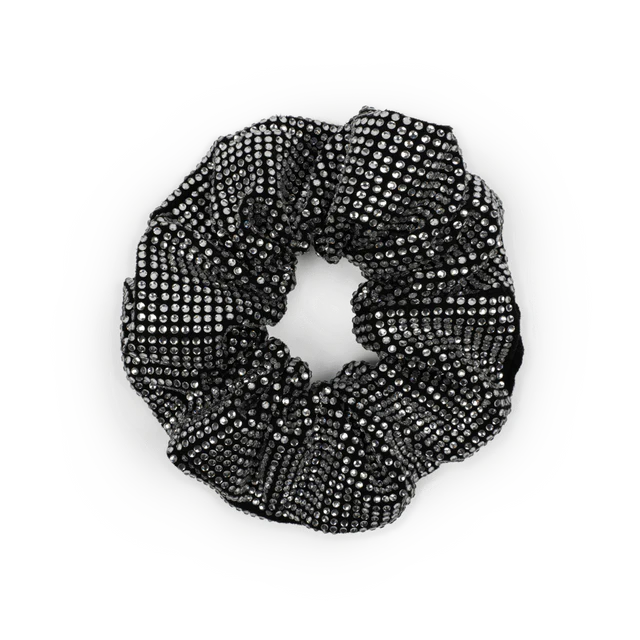 SUI AVA Kelly Crystal Scrunchie Black Diamond