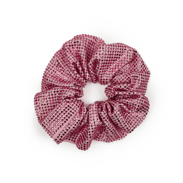 SUI AVA Kelly Crystal Scrunchie Pink