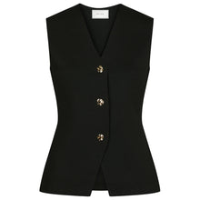 Indlæs billede til gallerivisning NEO NOIR Sway Smooth Knit Waistcoat Black
