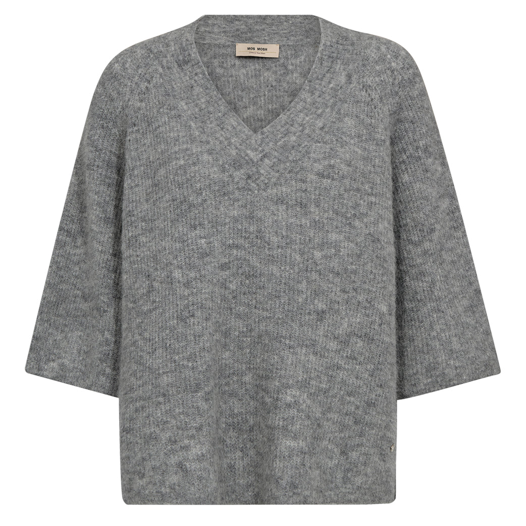 MOS MOSH Taci V-Neck Knit Grey Melange