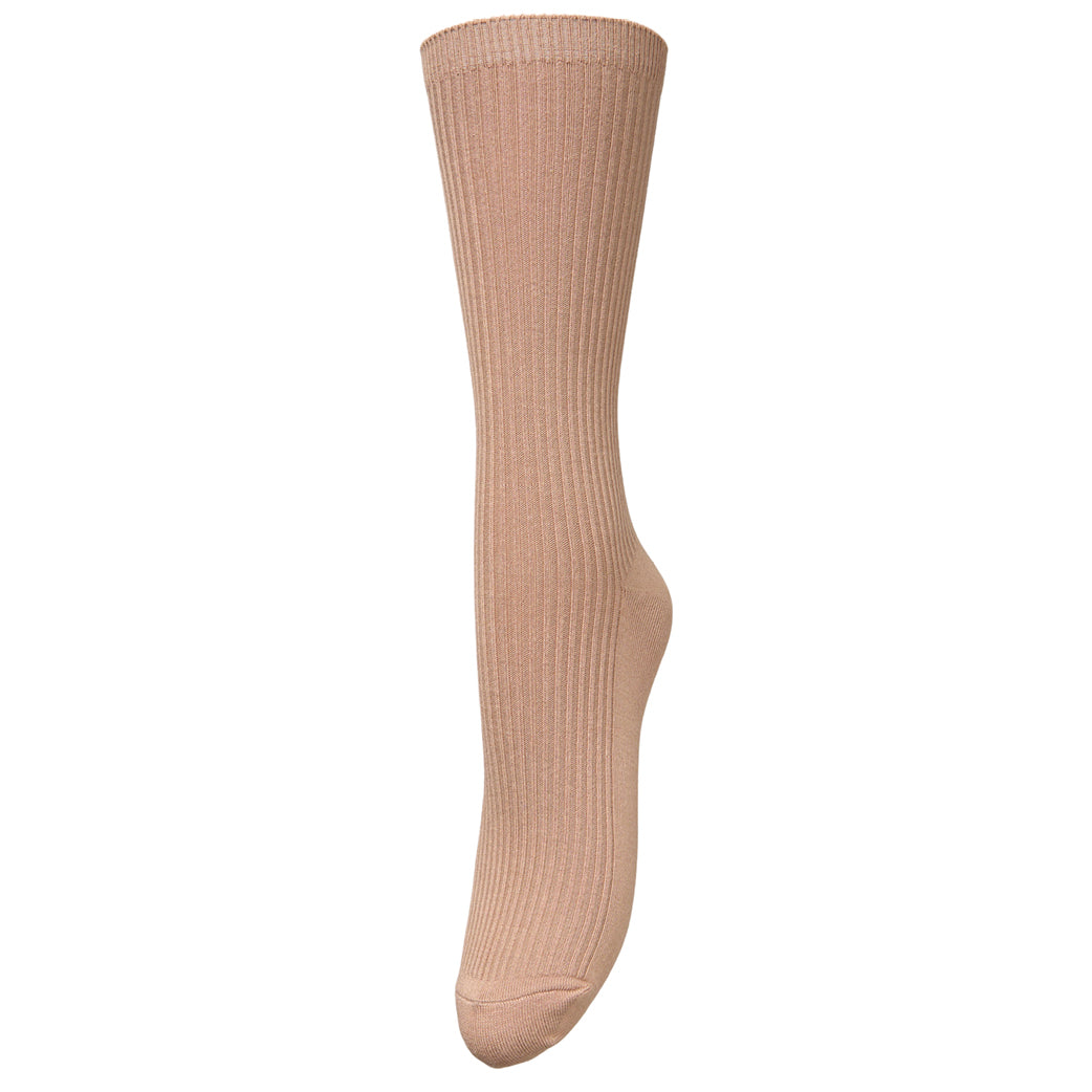 BECK SÖNDERGAARD Telma Solid Sock Praline Brown