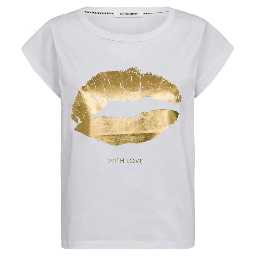 CO' COUTURE The Kiss Tee White Gold