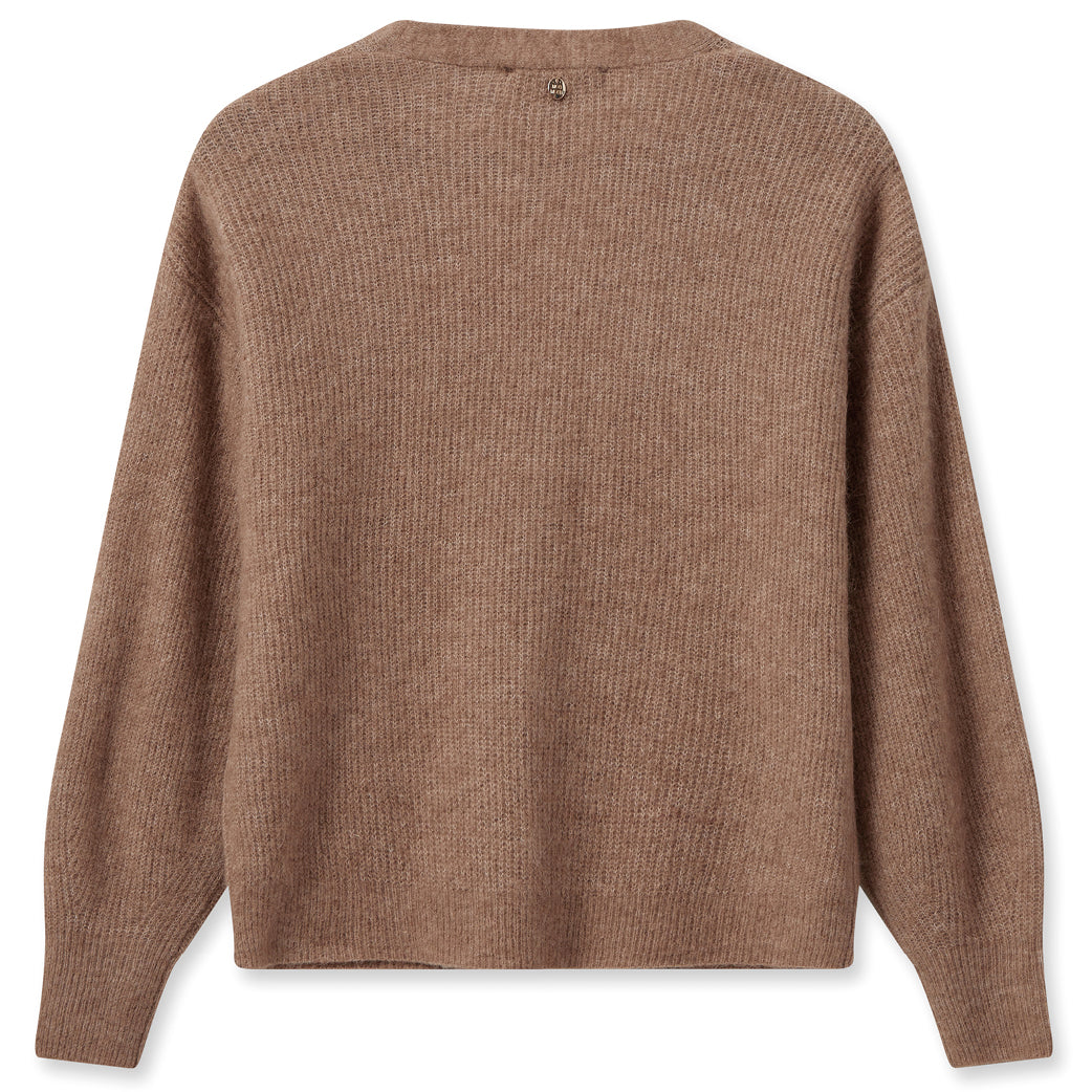 MOS MOSH Thora V-neck Knit Cardigan Cinnamon Swirl – Pinoc Store - Main Image