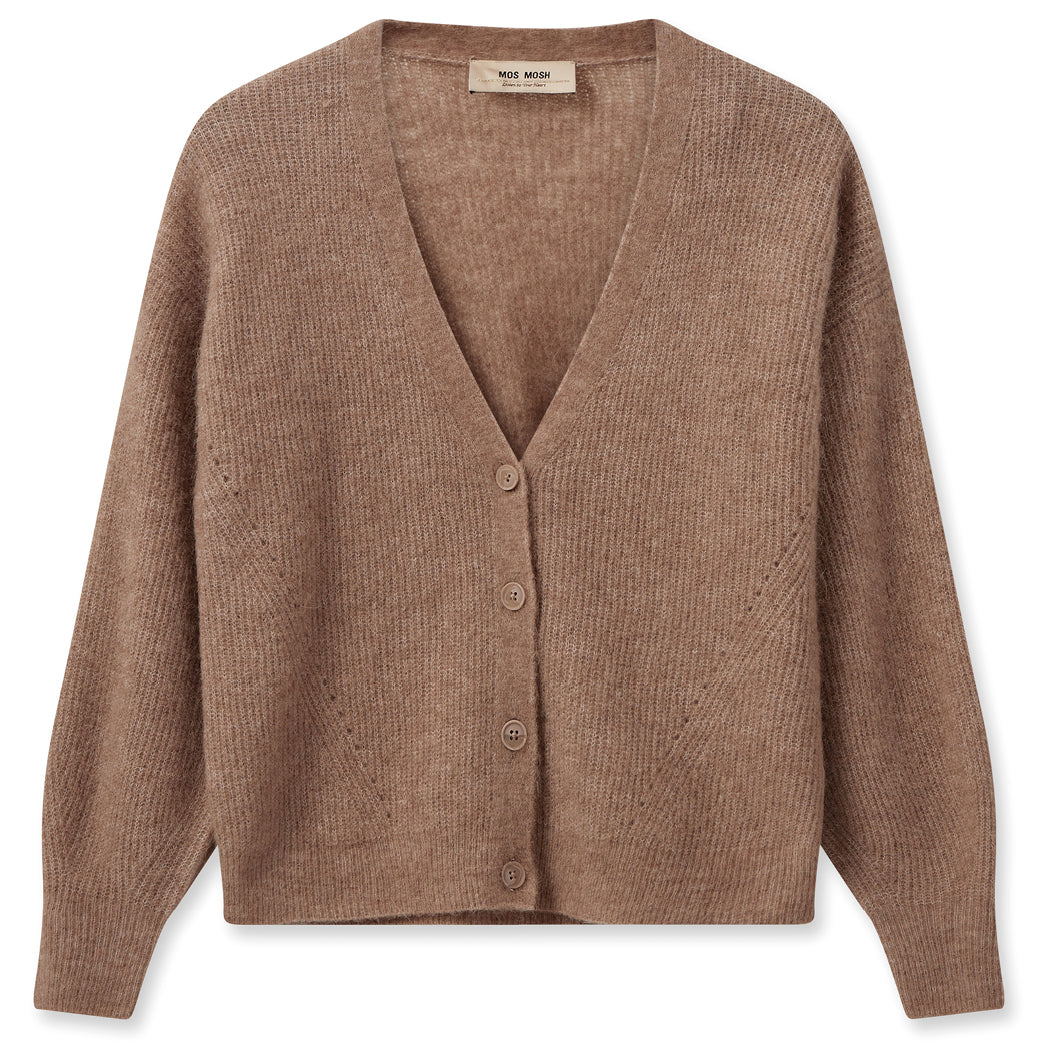 Mos Mosh Thora Cardigan Mos Mosh Thora V-Neck Knit Cardigan Tannin