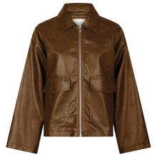 Indlæs billede til gallerivisning NEO NOIR Titan Faux Leather Jacket Light Brown
