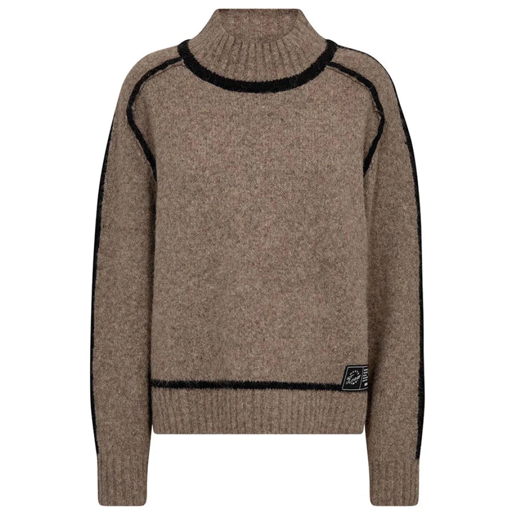 HAUTE L'AMITIE Toby Hem Line Knit Walnut Melange