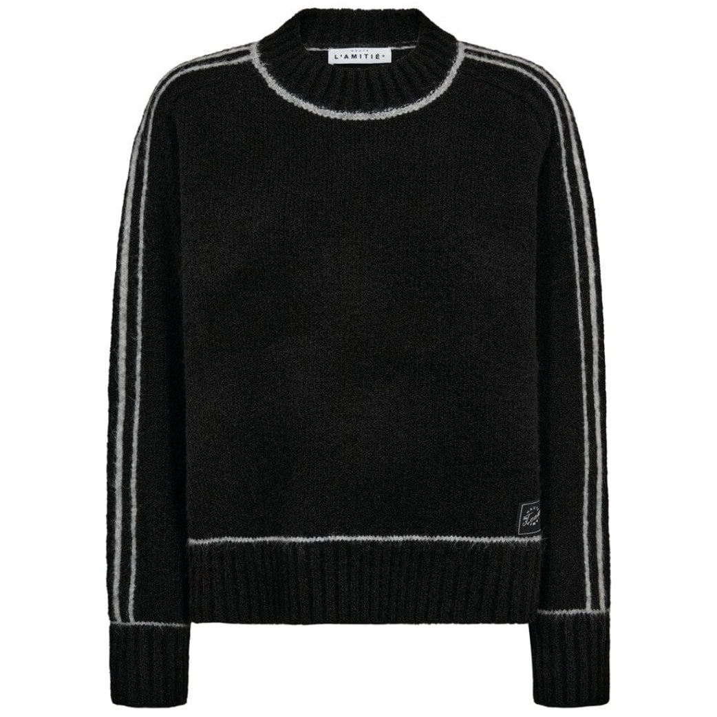 HAUTE L'AMITIE Toby Line O-Neck Grey Melange/Black