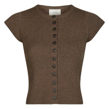 Indlæs billede til gallerivisning NEO NOIR Todda Knit Tee Brown Melange

