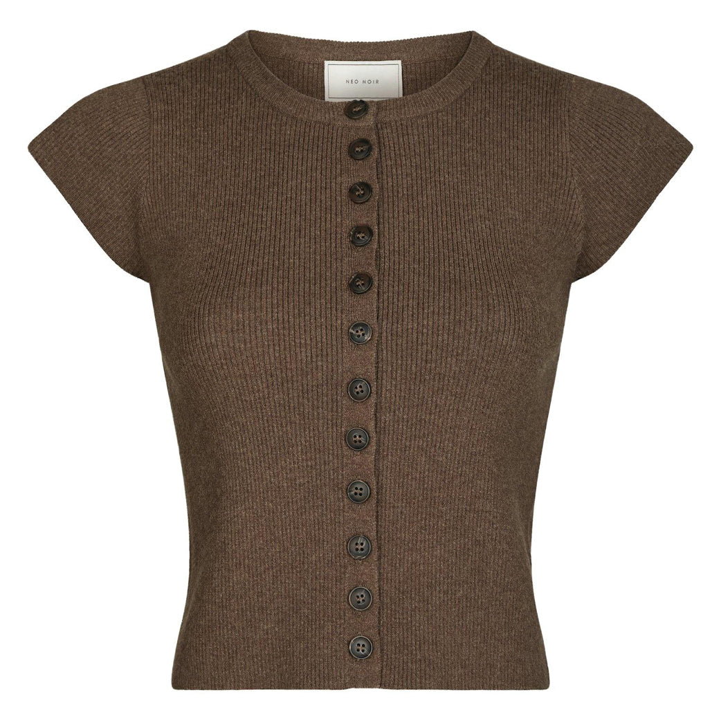 NEO NOIR Todda Knit Tee Brown Melange
