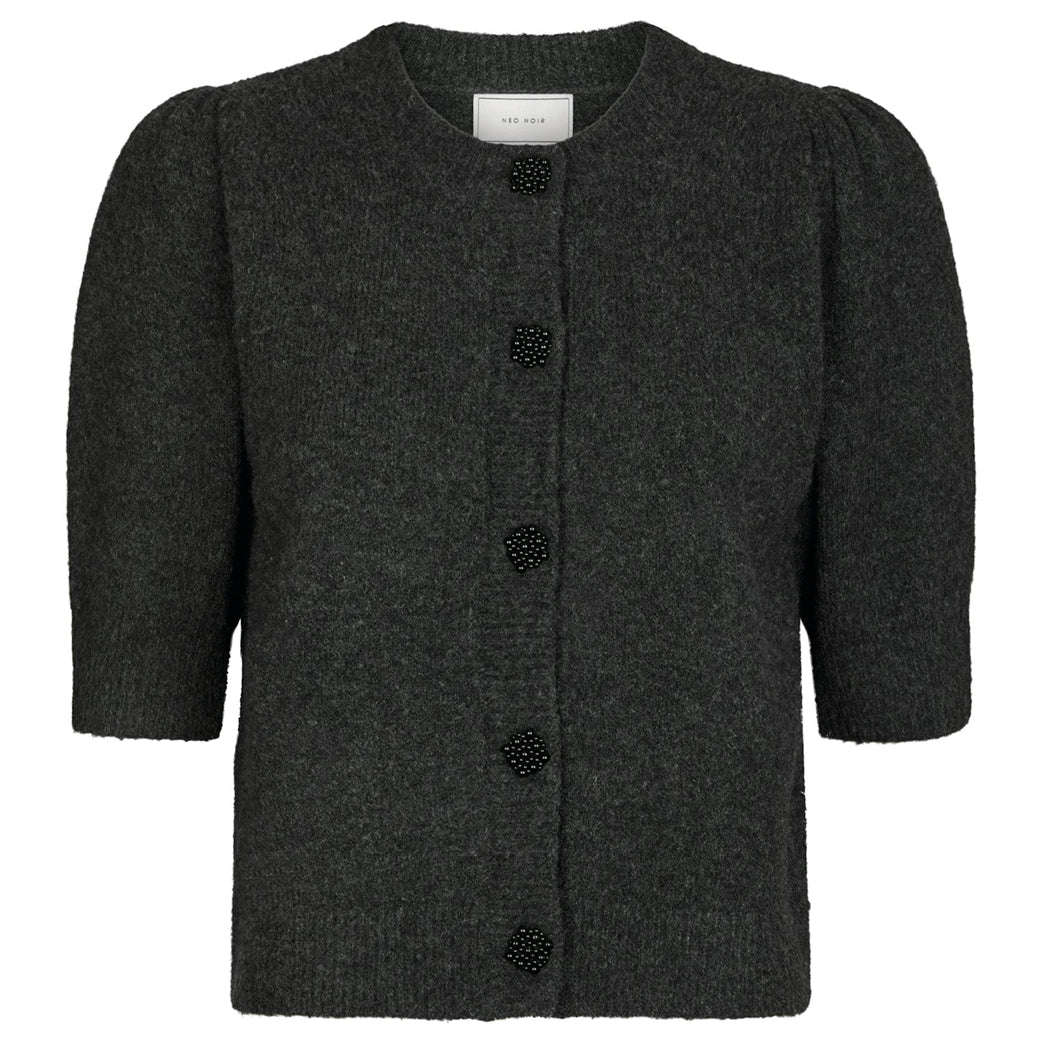 NEO NOIR Trudy Deco Knit Cardigan Antracit Melange