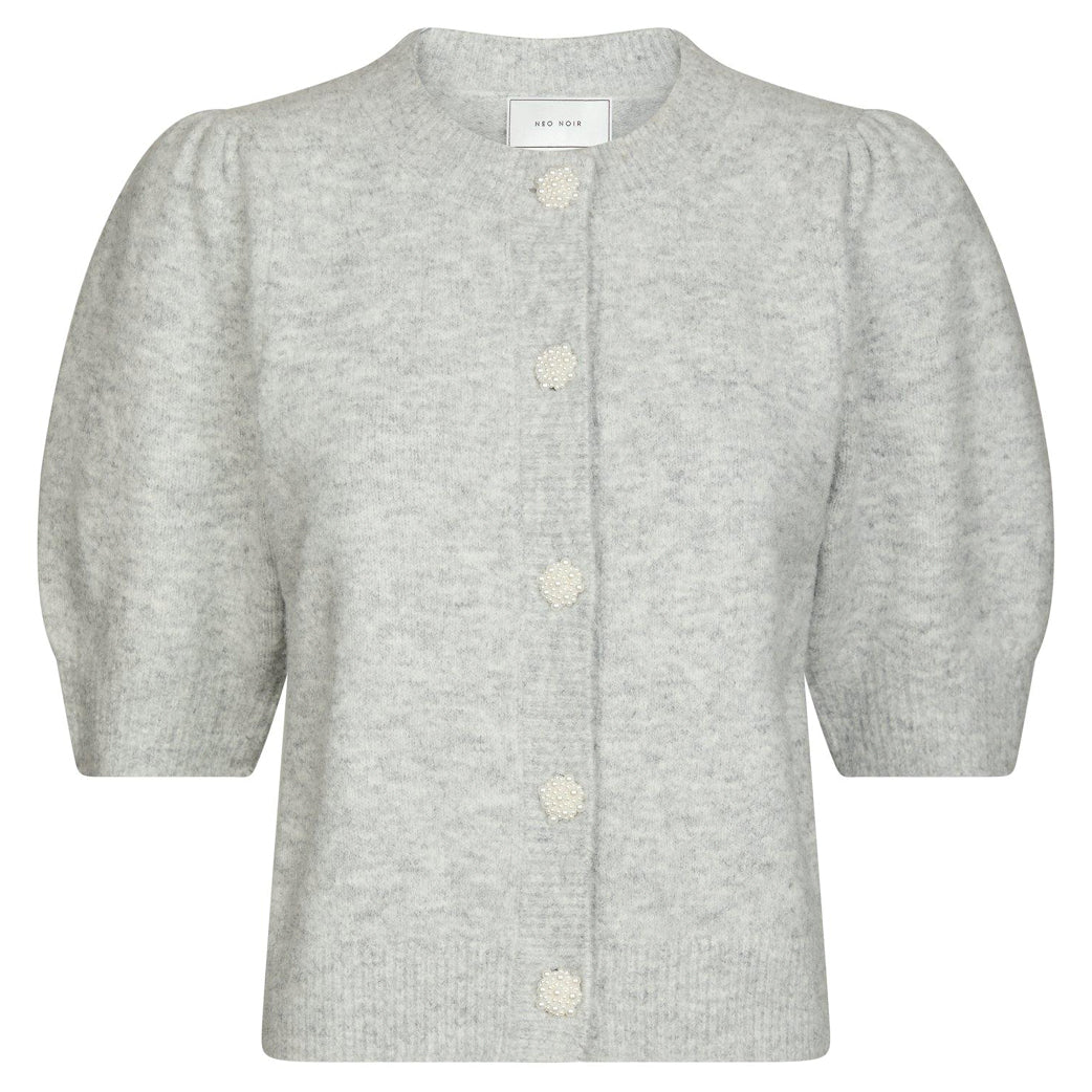 NEO NOIR Trudy Deco Knit Cardigan Light Grey