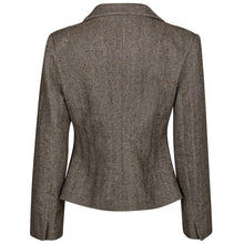 Indlæs billede til gallerivisning NEO NOIR Valia Herringbone Blazer Dark Brown
