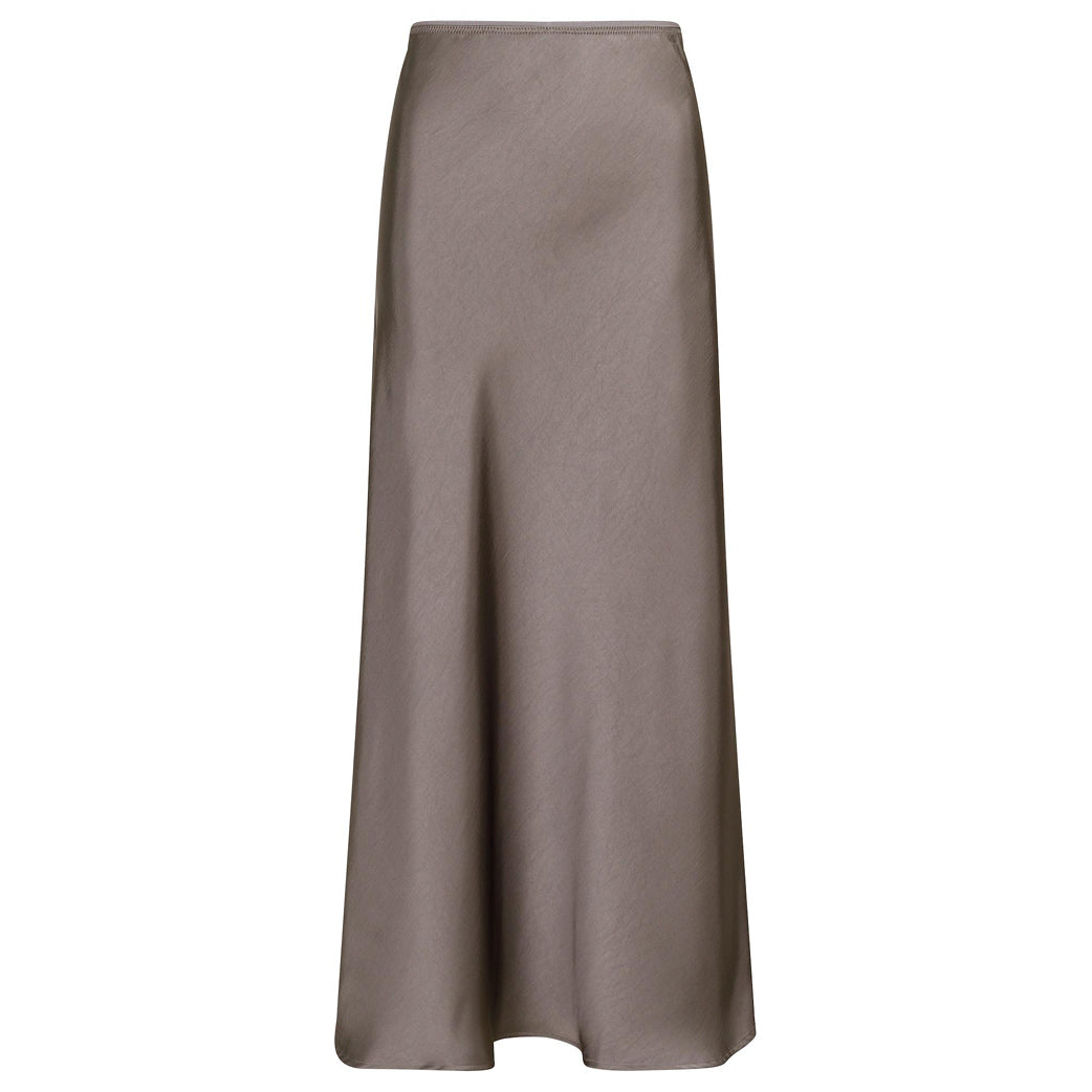 NEO NOIR Vicky Heavy Sateen Skirt Warm Grey