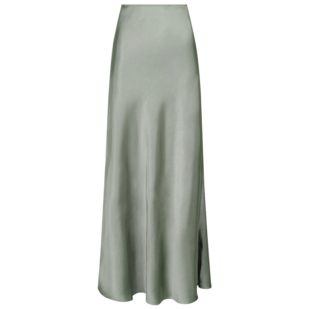 NEO NOIR Vicky Heavy Sateen Skirt Smoke Green