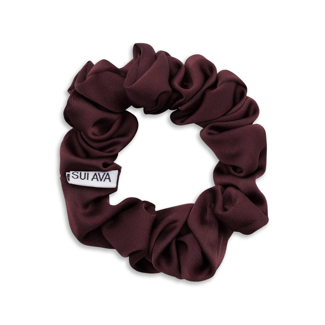 SUI AVA Ruched Ribbon Scrunchie Burgundy