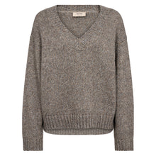 Indlæs billede til gallerivisning MOS MOSH Welma Glam V-Neck Knit Dark Grey Melange
