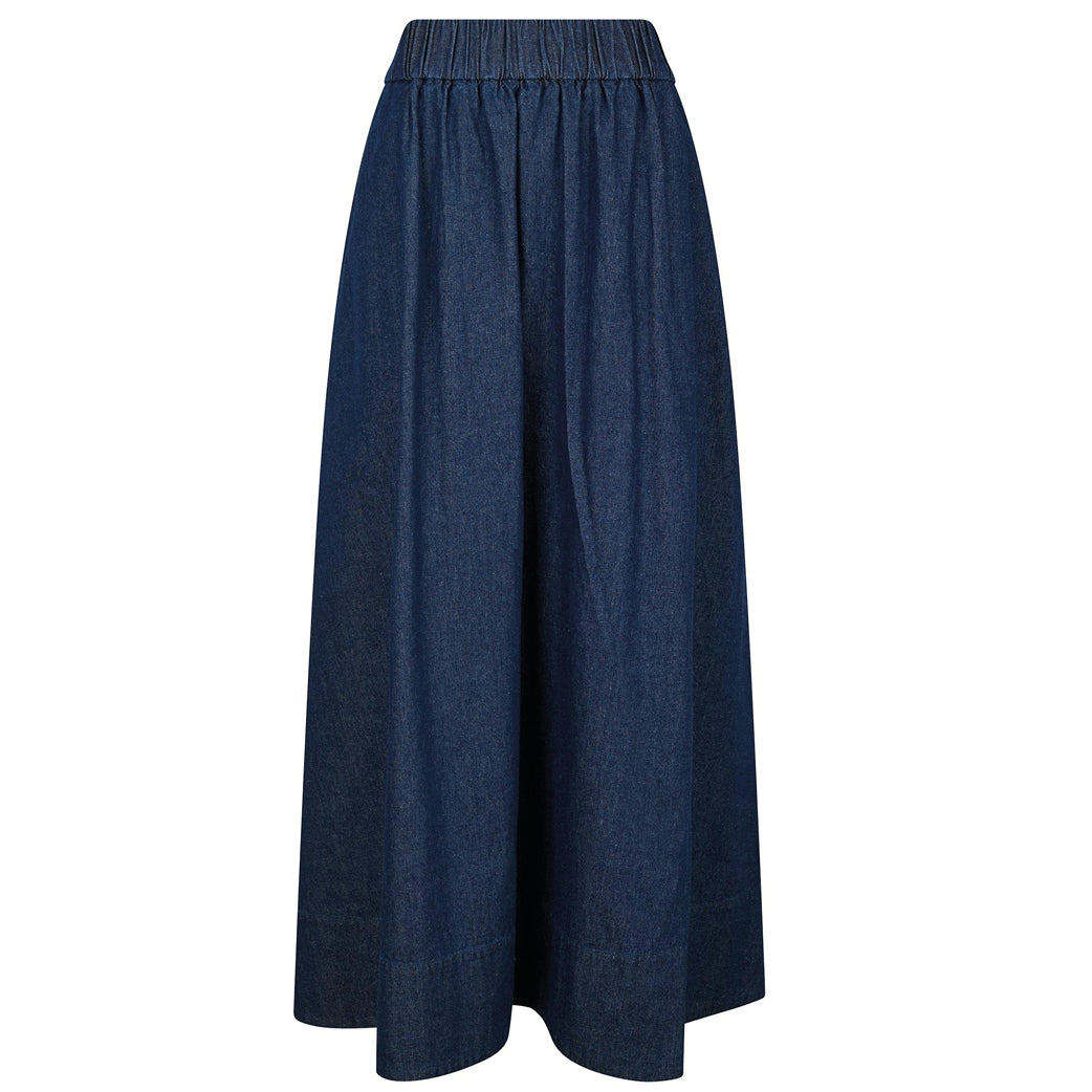 NEO NOIR Yara Denim Long Skirt Denim Dark Blue