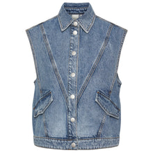 Indlæs billede til gallerivisning Y.A.S Yasdaisy Denim Waistcoat Blue
