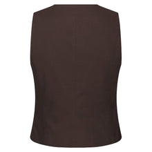 Indlæs billede til gallerivisning NEO NOIR Yula Linen Waistcoat Dark Brown

