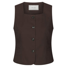 Indlæs billede til gallerivisning NEO NOIR Yula Linen Waistcoat Dark Brown
