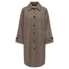 Indlæs billede til gallerivisning JDY Yvinga Herringbone Long Coat Chocolate Torte
