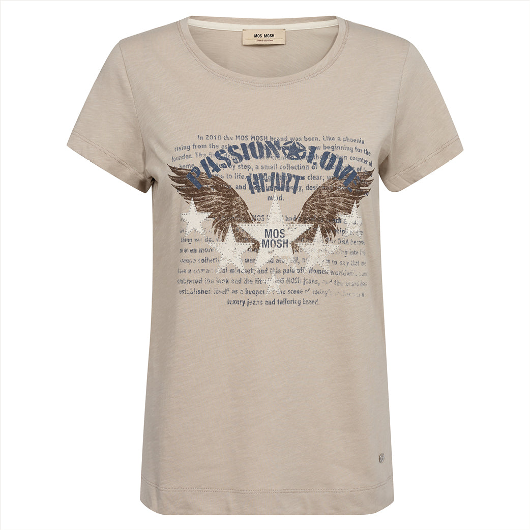 MOS MOSH Zibby O-SS Tee Feather Gray