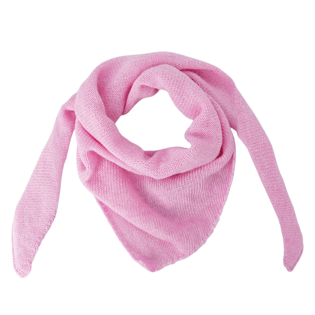 BLACK COLOUR Triangle Knitted Scarf Pink
