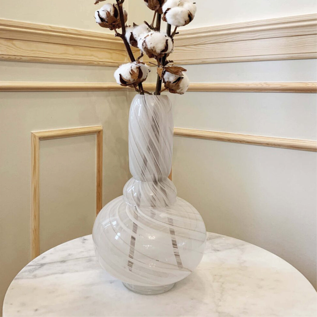 Eden Twirl Vase Tall White