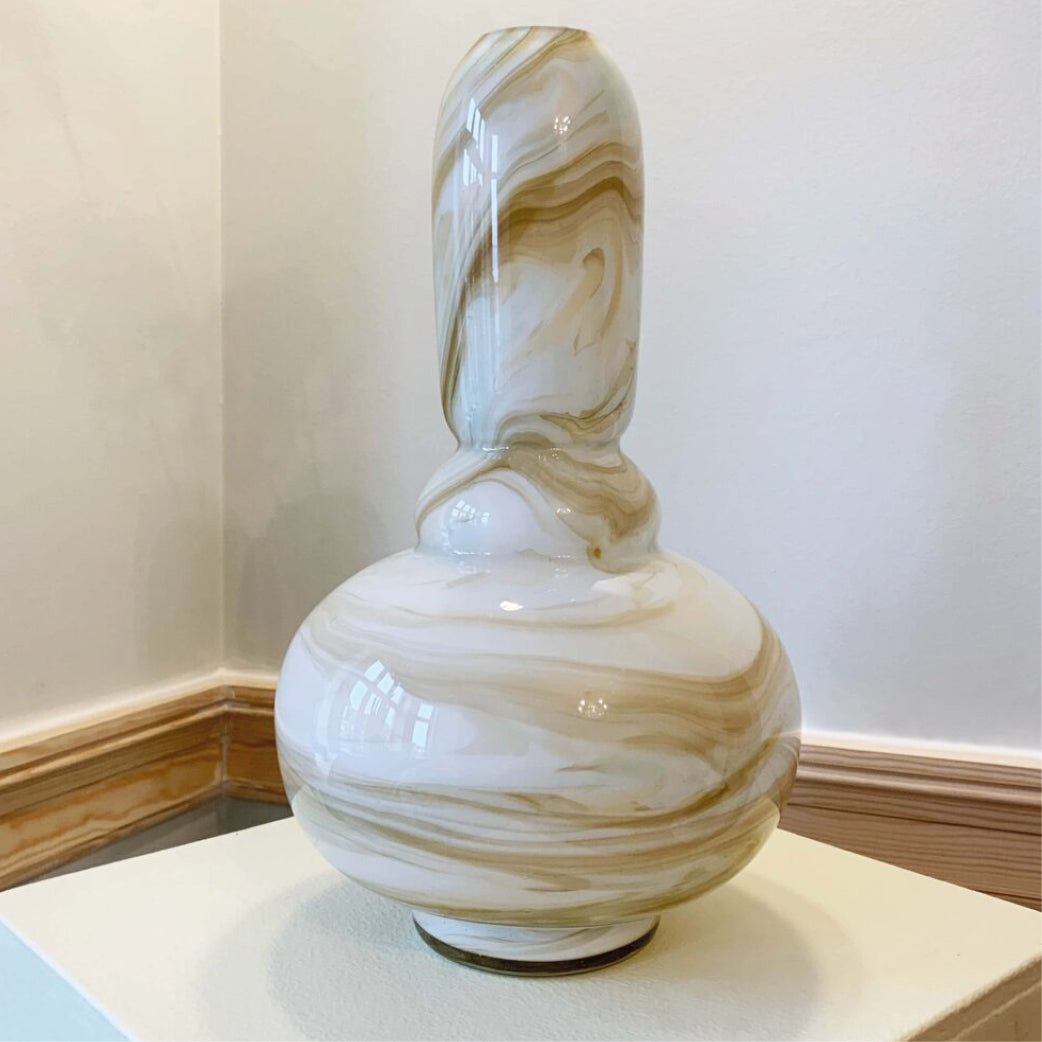 Eden Twirl Marble Vase Tall Yellow