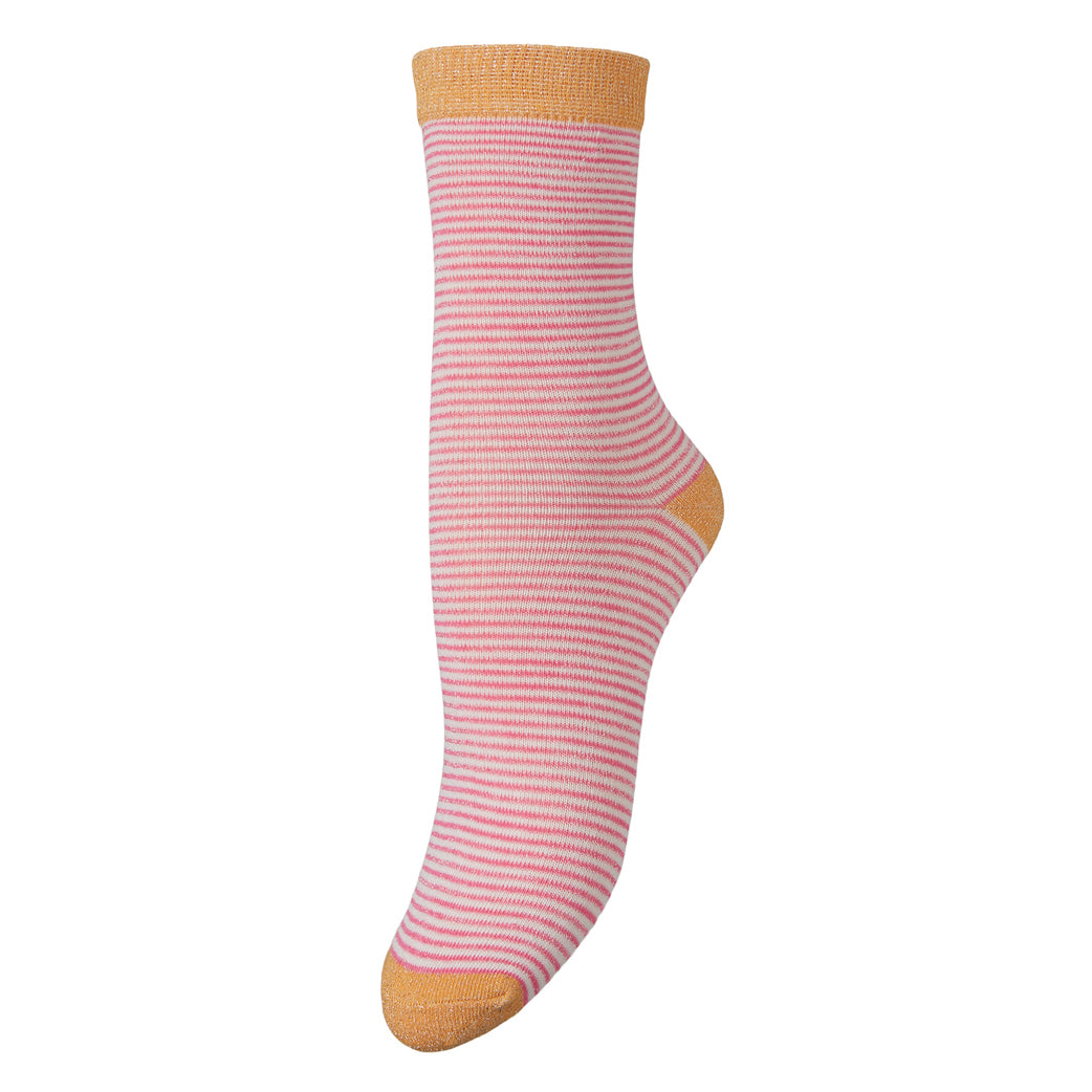 BECK SÖNDERGAARD Estella Stripe Sock Morning Pink