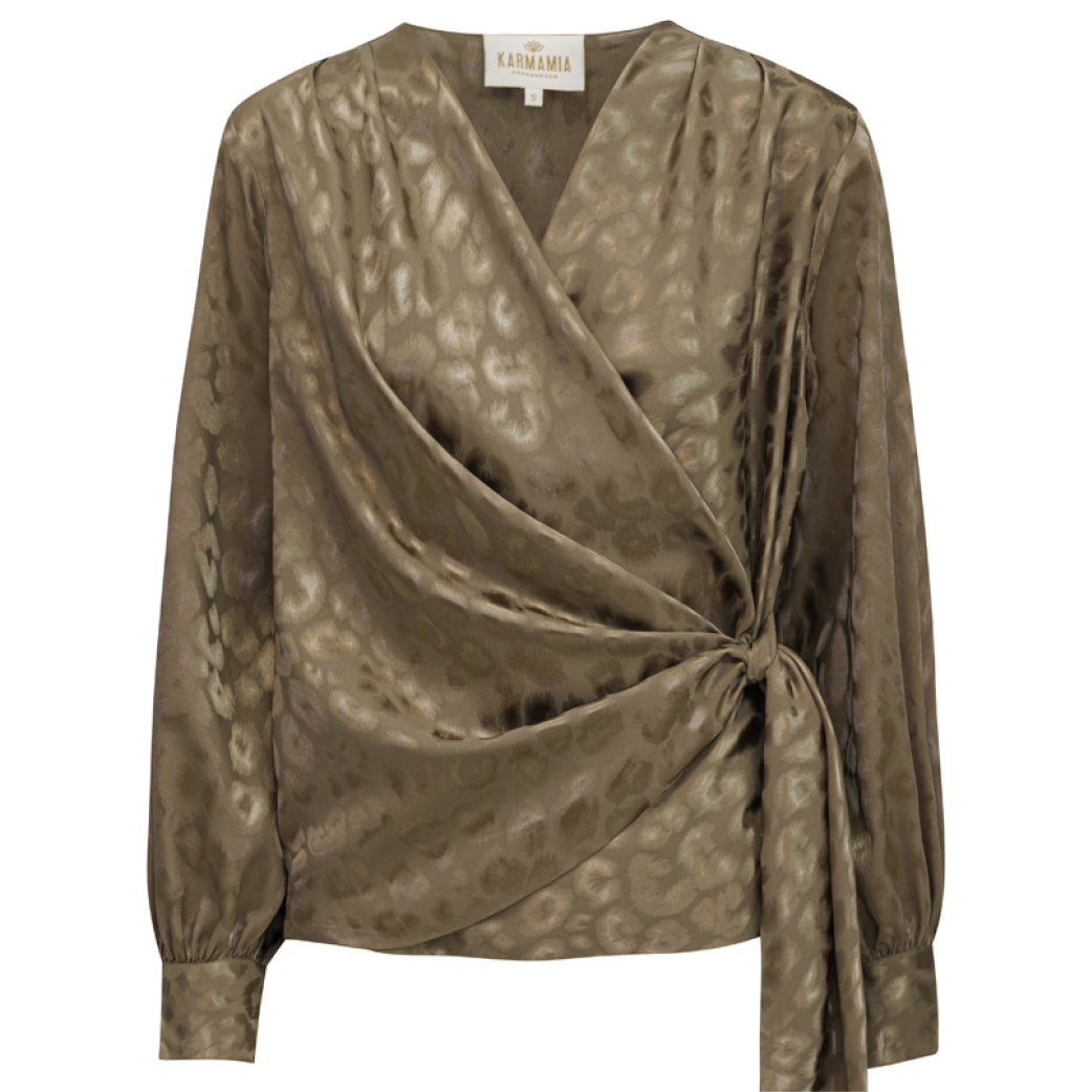 KARMAMIA Ines Blouse Latte Leo Jacquard
