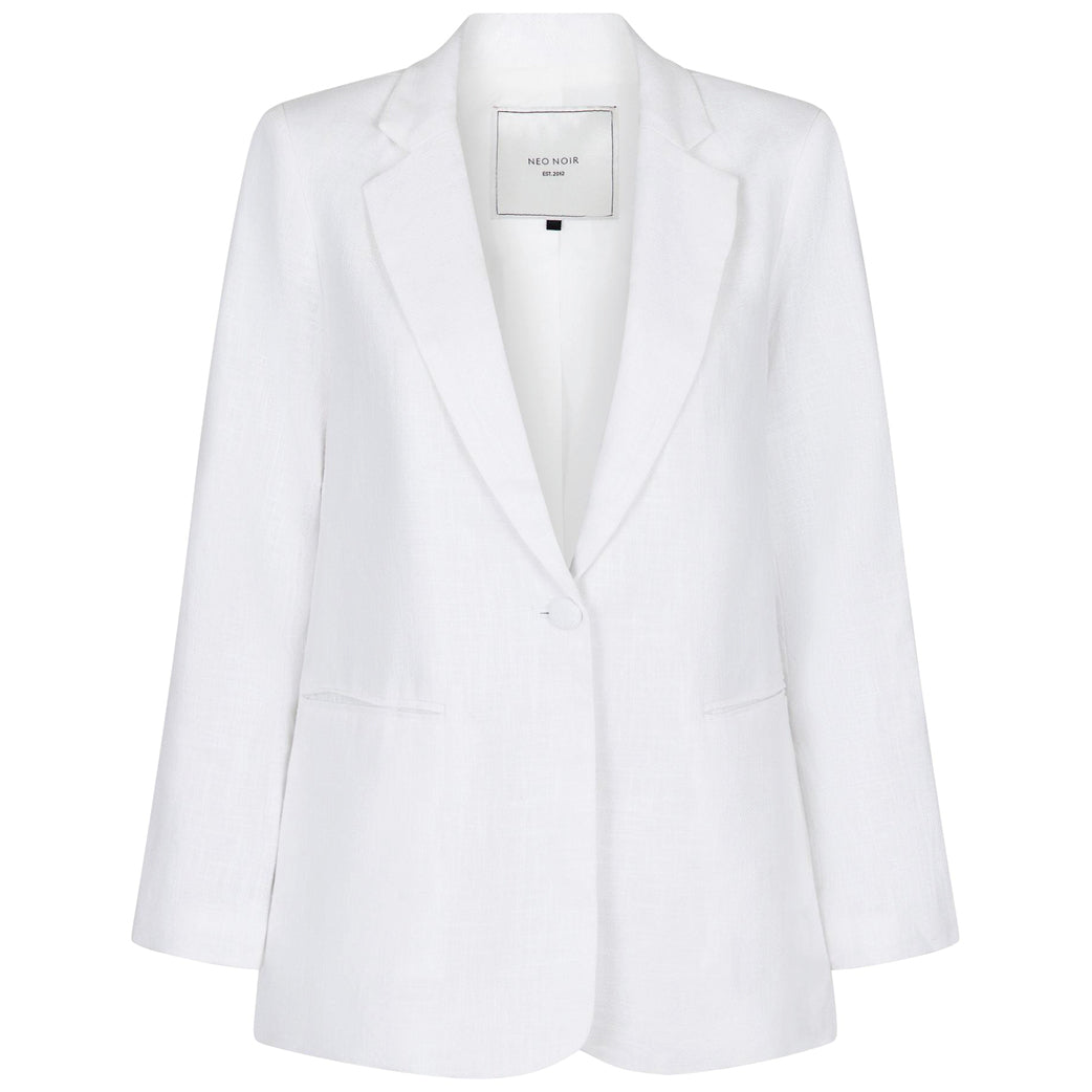 NEO NOIR Ivery Heavy Linen Blazer White