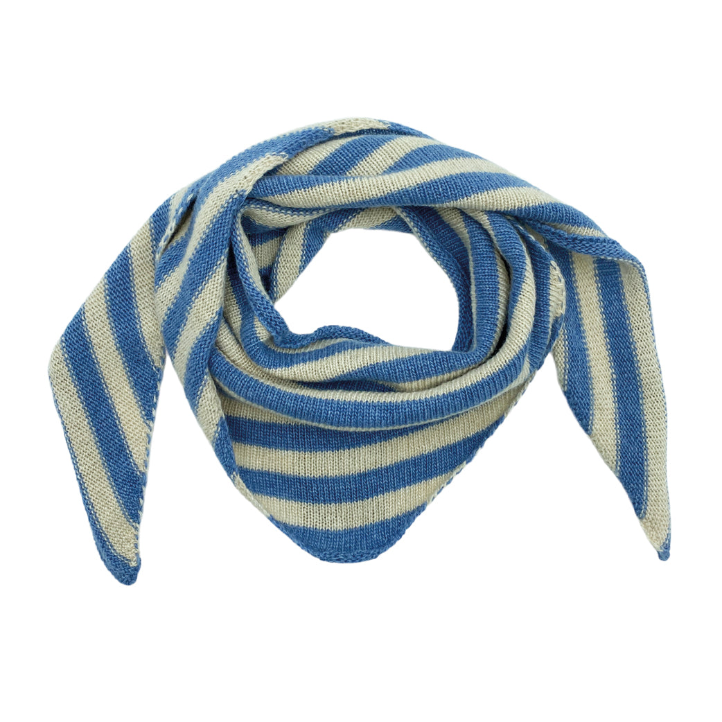 BLACK COLOUR Bctriangle Striped Scarf Blue Nature